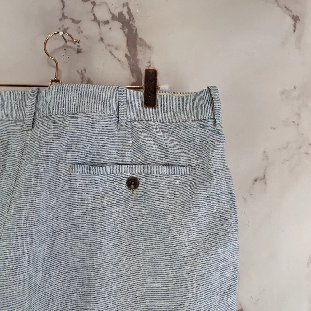 J Crew Shorts Mens 35 Striped 9 Inch Linen Beach Vacation Summer Cooling Whick
